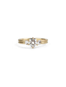 Natural Diamond Round Trio Dyad Engagement Ring