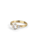 Natural Diamond Round Trio Dyad Engagement Ring