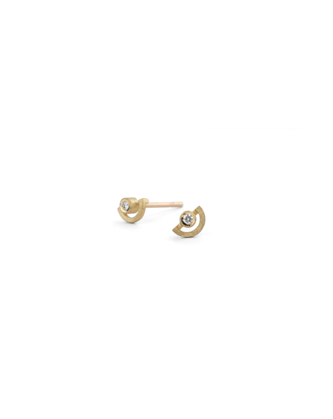 Natural Diamond Mini Half Circle Earstuds