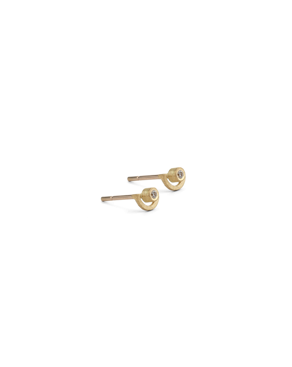 Natural Diamond Mini Half Circle Earstuds