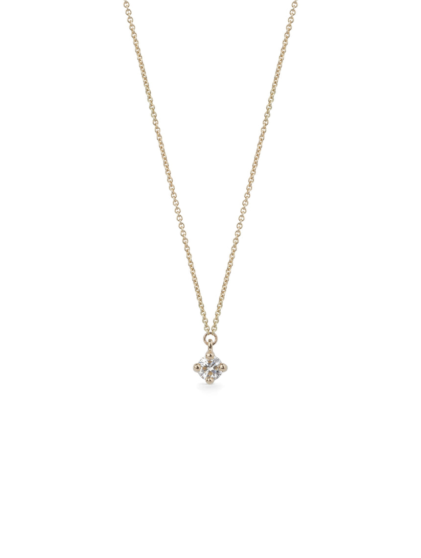 Diamond Mini Solo Birthstone Pendant - Round