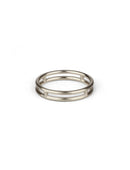18ct white gold double band ring, satin finish.