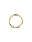 18ct yellow gold double band ring, satin finish. Side view.