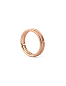 18ct rose gold double band ring, satin finish.
