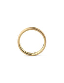 18ct yellow gold double band ring, satin finish. Side view.