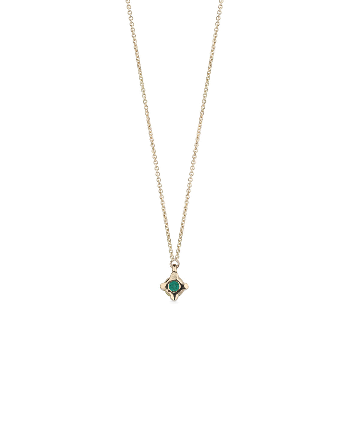 Emerald Mini Solo Birthstone Pendant - Round