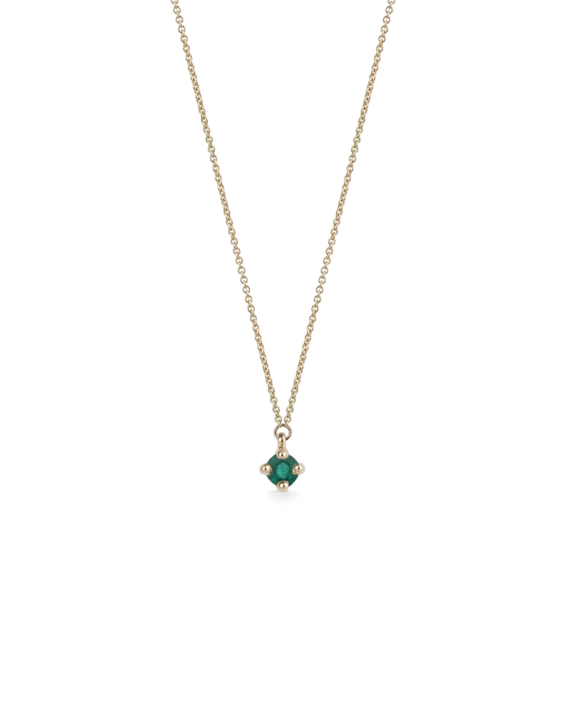 Emerald Mini Solo Birthstone Pendant - Round