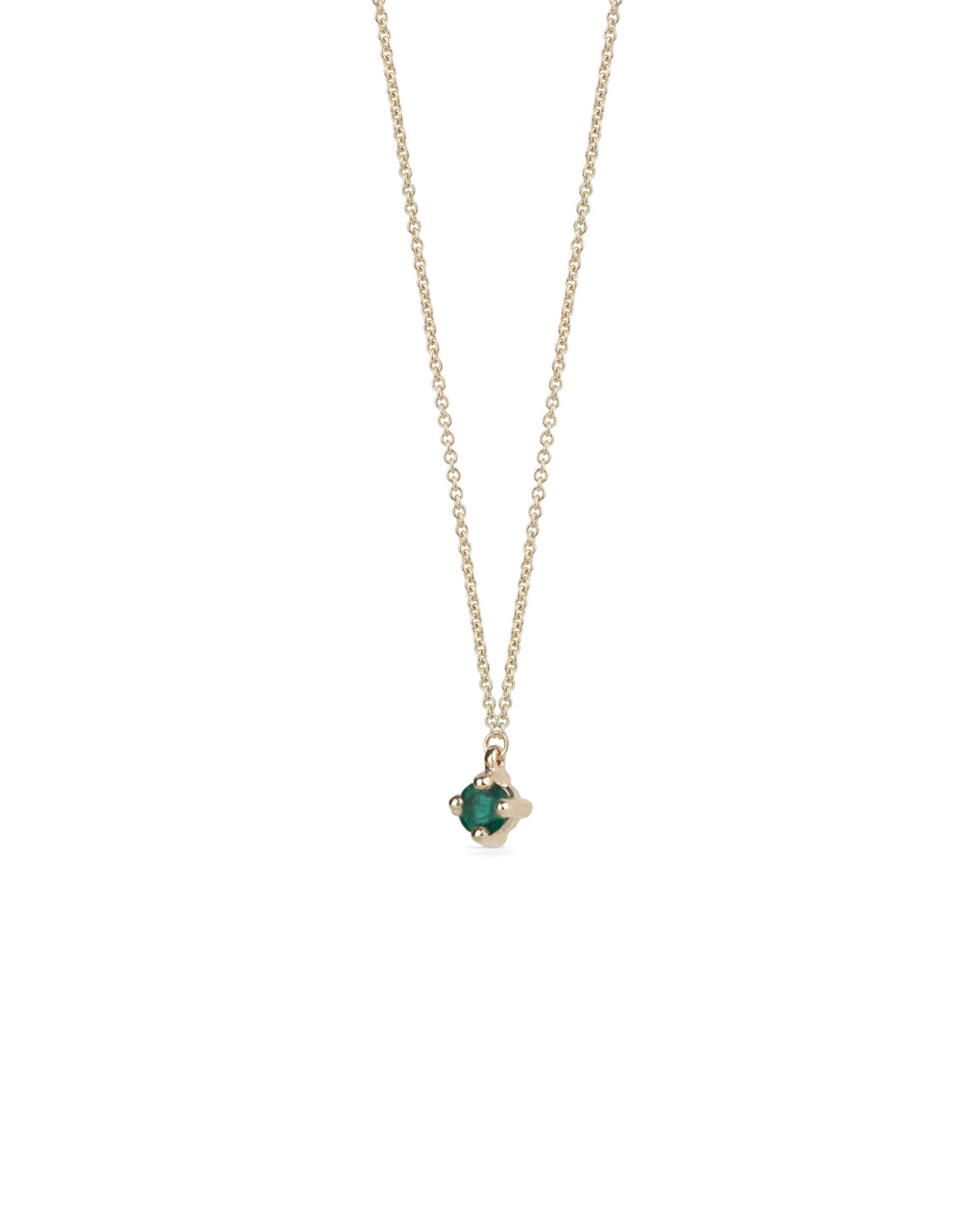 Emerald Mini Solo Birthstone Pendant - Round