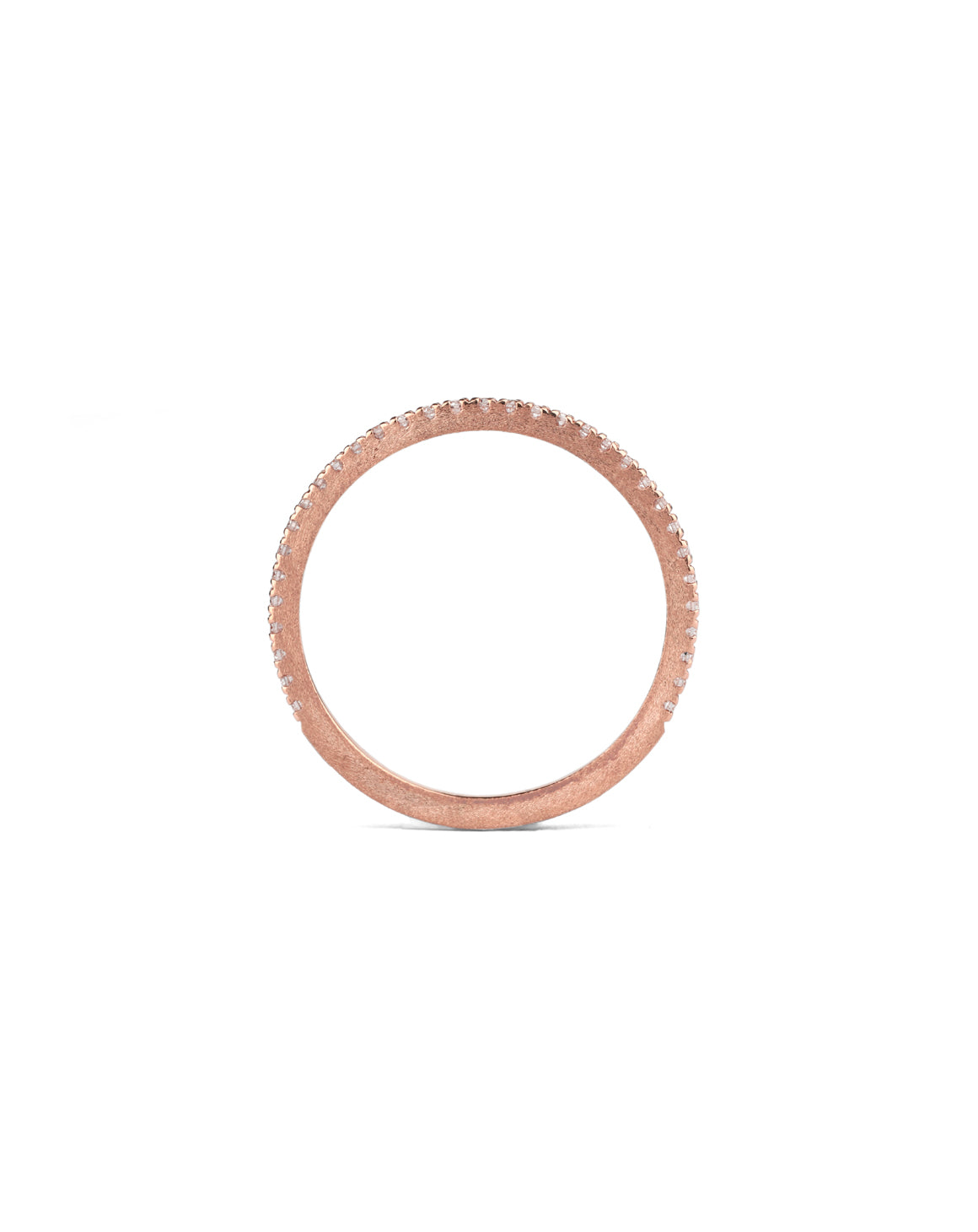 Slim diamond set band in 18ct rose gold.