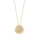 Geometric necklace with diamond and circular surround detail