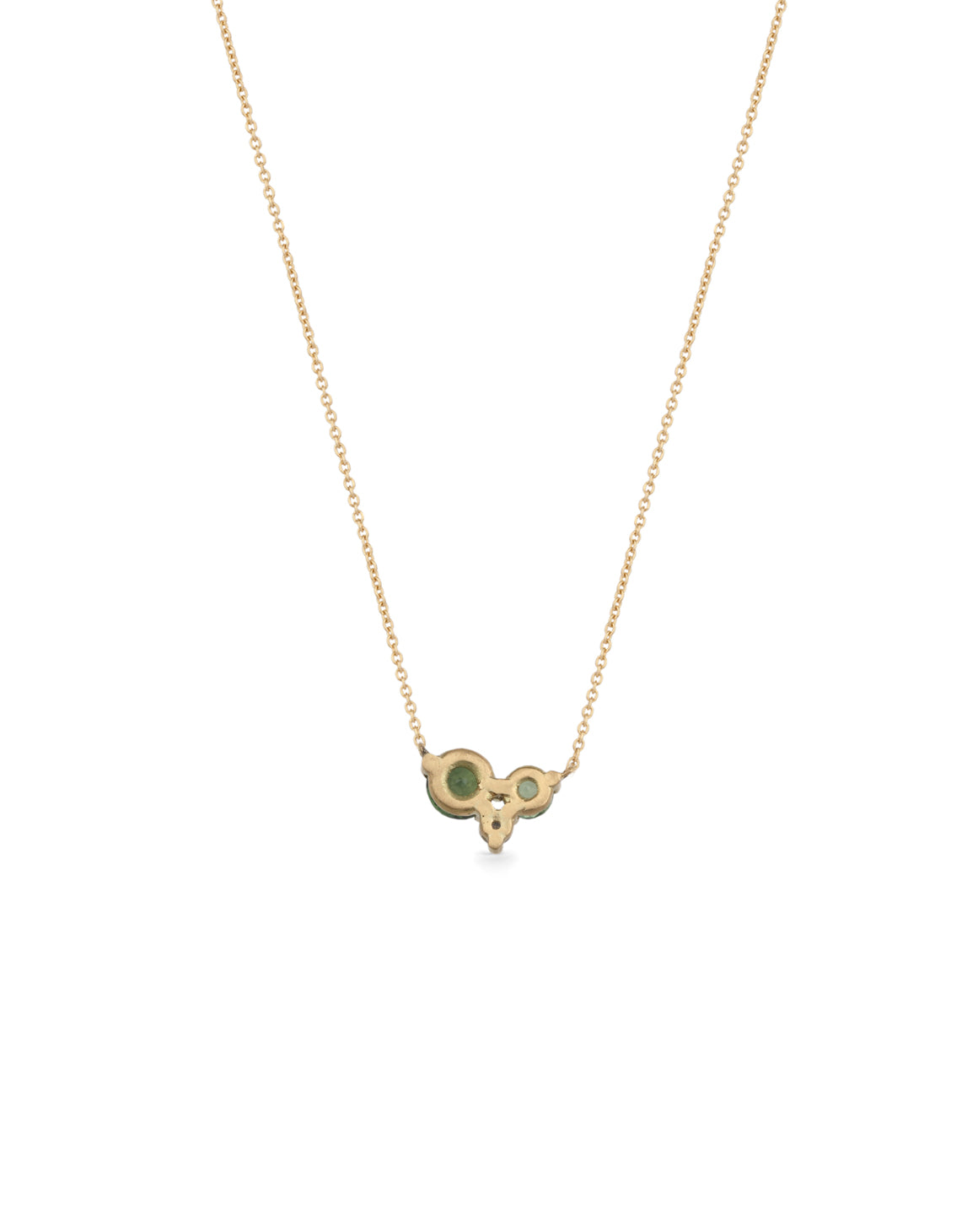 Green Australian Sapphire and Ocean Diamond Trio Round Necklace