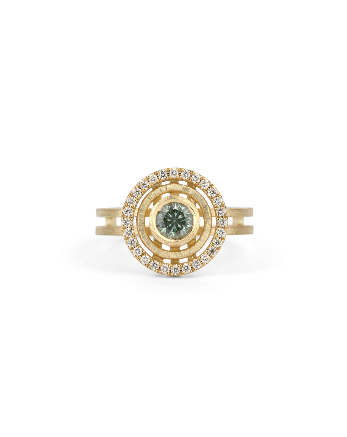 Mint Green Sapphire Medium Solar Ring