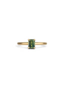 Green Bi-colour Australian Sapphire Rectangle Solo Ring