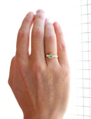 Light Teal Australian Sapphire Round Trio Dyad Engagement Ring