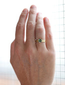 Green Sapphire Oval Solo Triad Ring