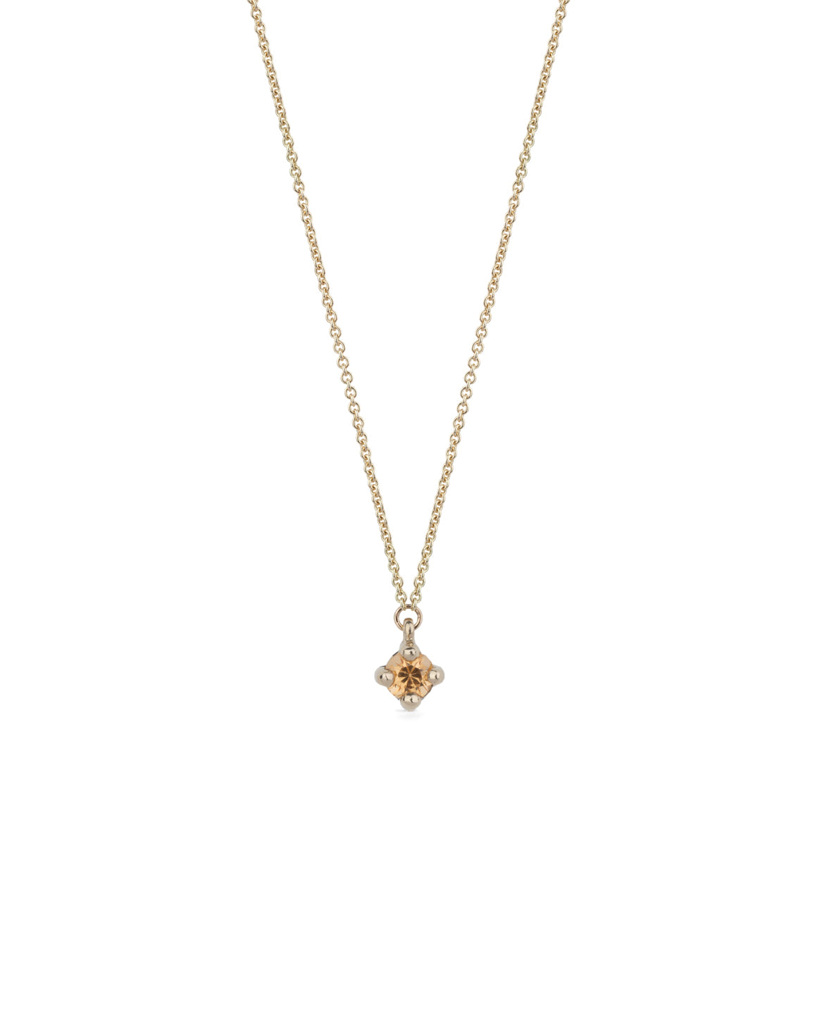 Apricot Garnet Mini Solo Birthstone Pendant - Round