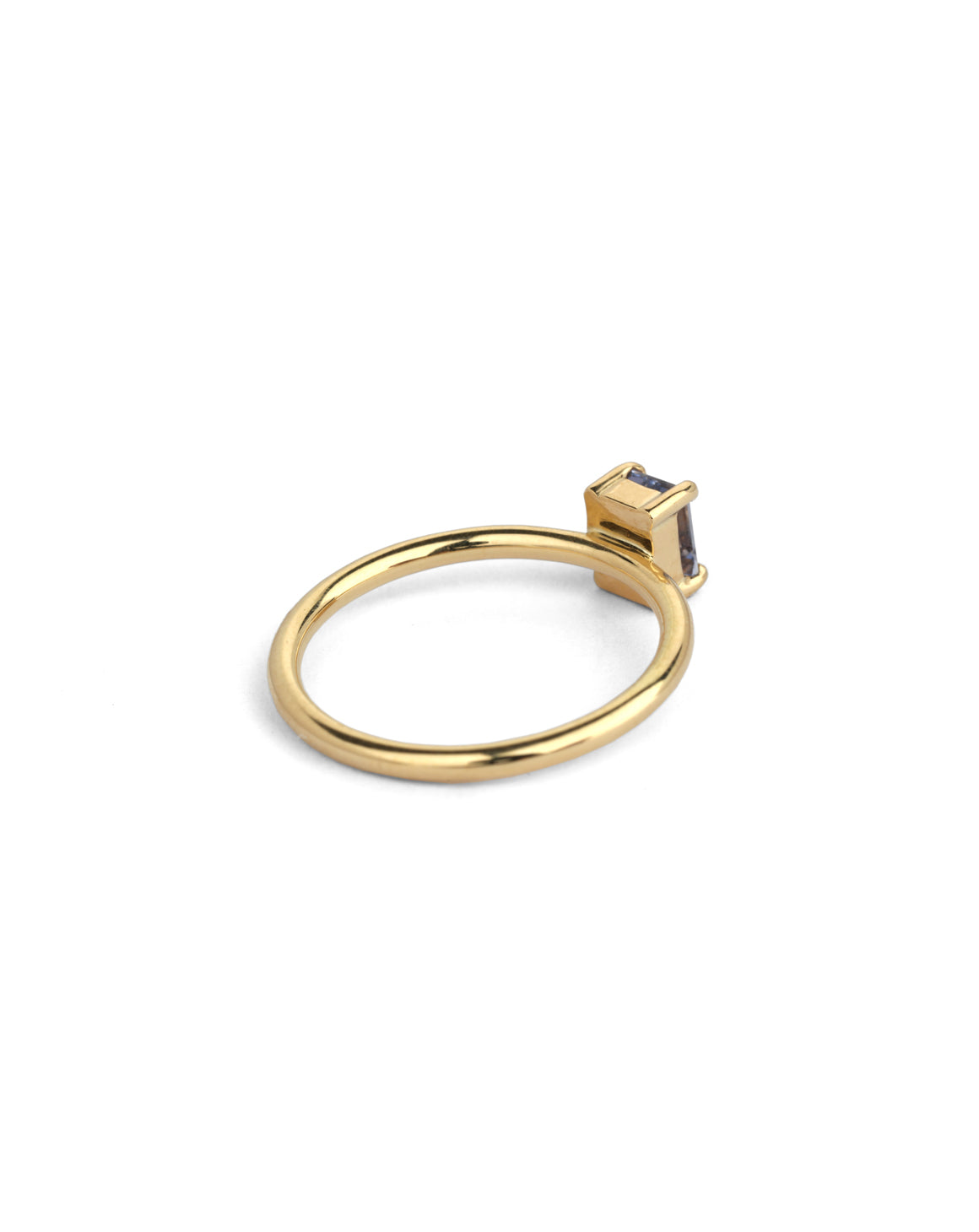 Lavender Madagascan Sapphire Rectangle Solo Ring