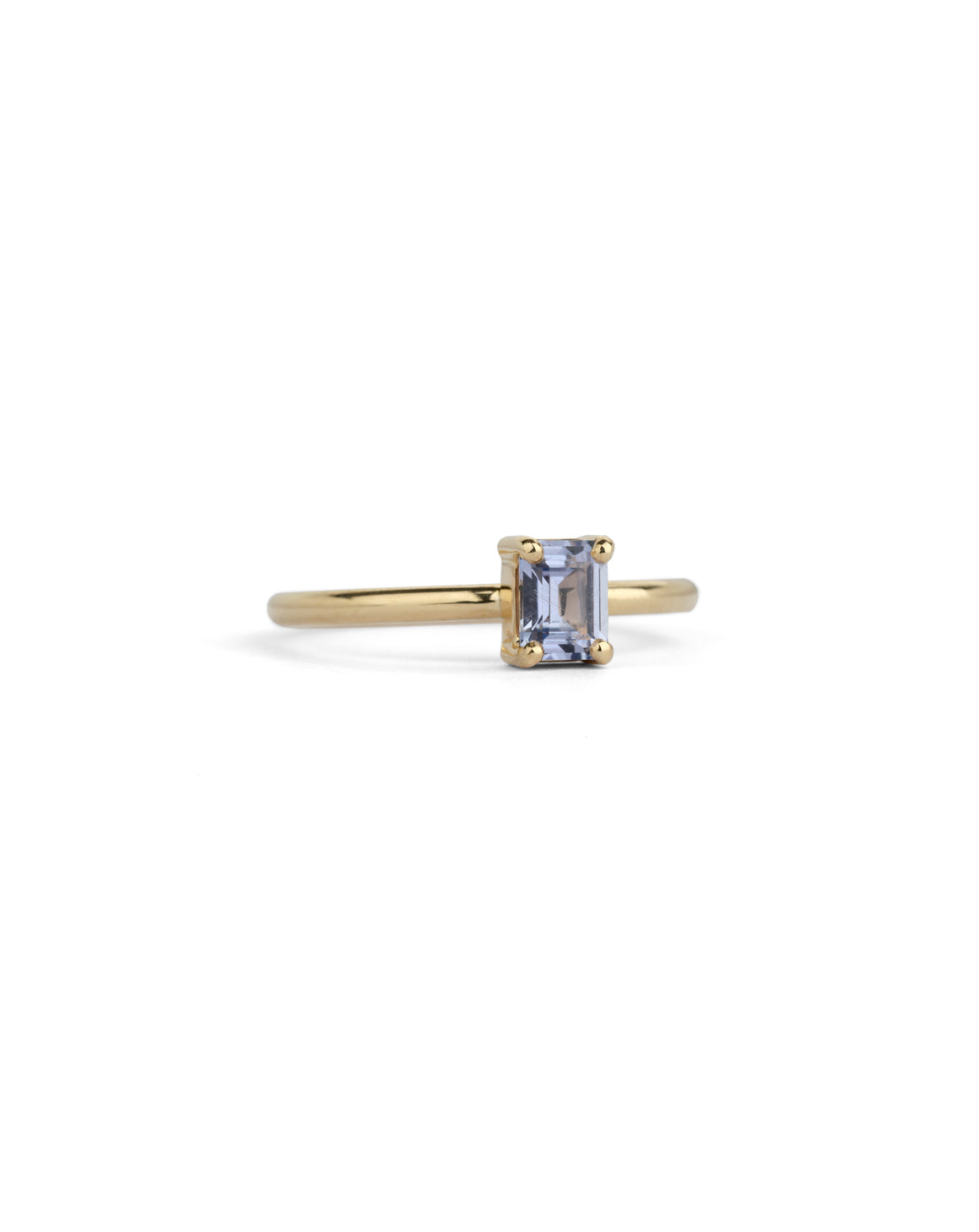 Lavender Madagascan Sapphire Rectangle Solo Ring