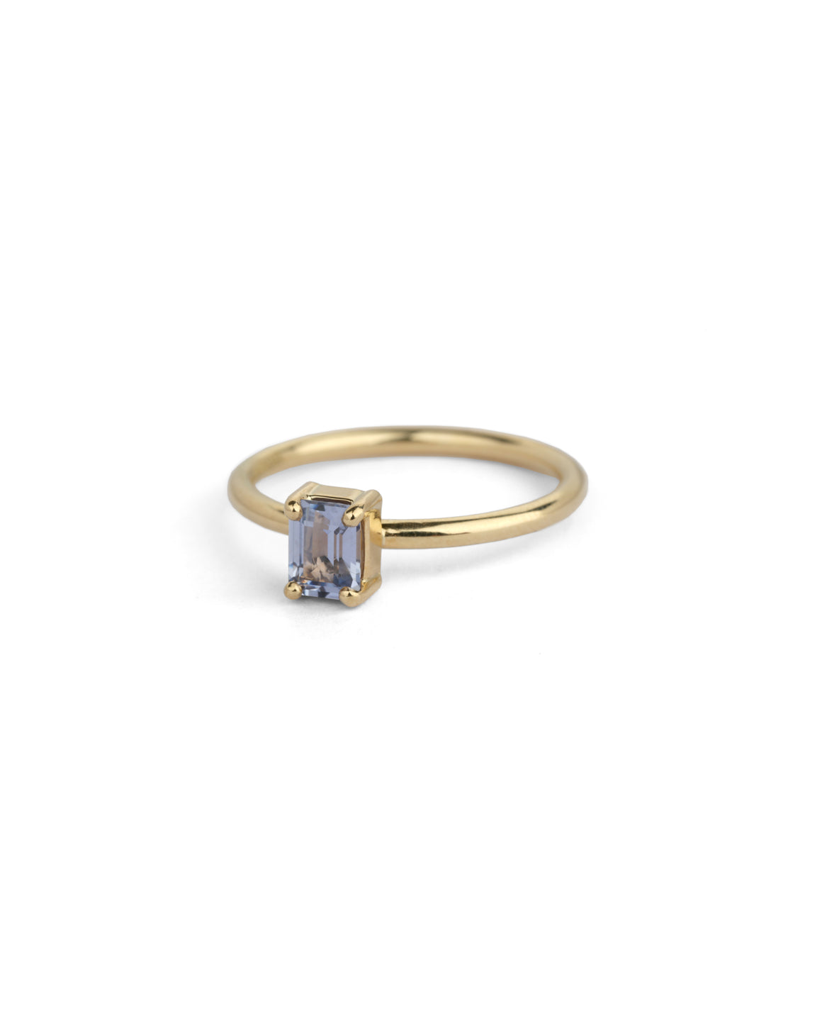 Lavender Madagascan Sapphire Rectangle Solo Ring