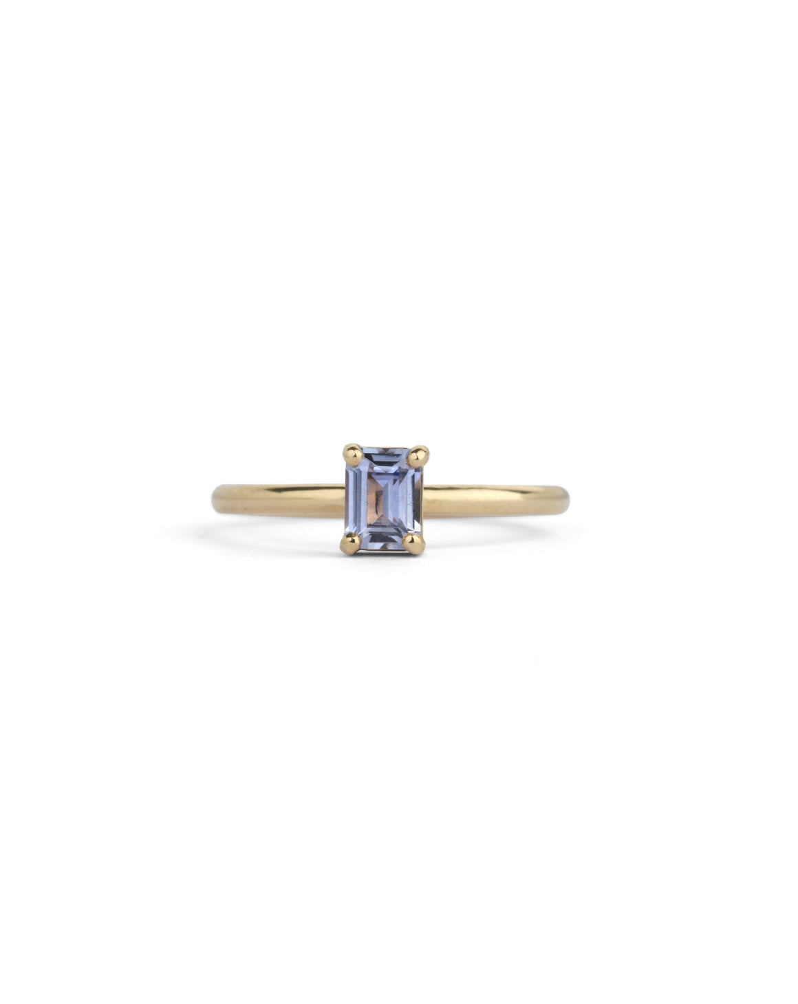 Lavender Madagascan Sapphire Rectangle Solo Ring