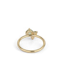 Light Green Australian Sapphire and Natural Diamond Round Trio Cluster Ring