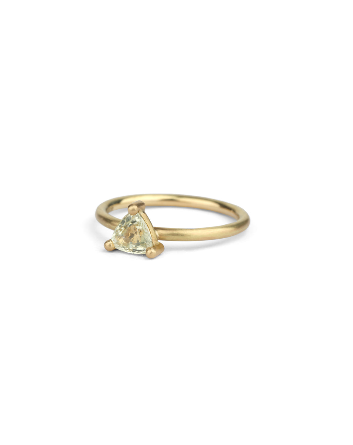 Light Yellow Sapphire Trillion Solo Engagement Ring