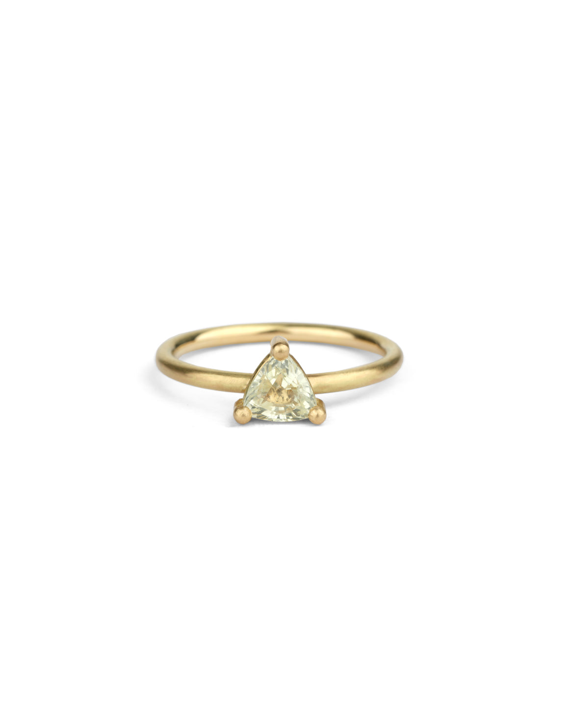 Light Yellow Sapphire Trillion Solo Engagement Ring