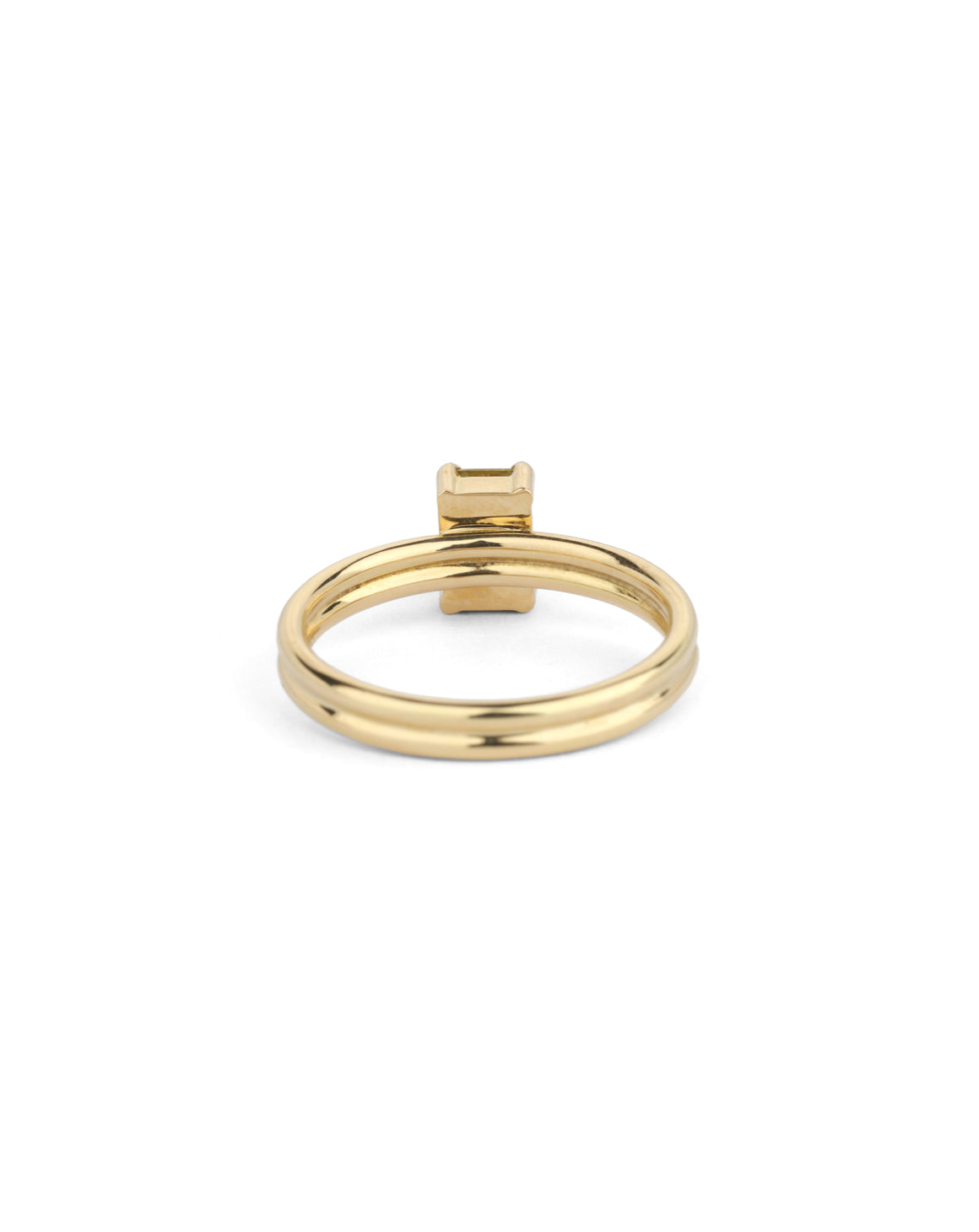 Lime Green Australian Sapphire Dyad Engagement Ring