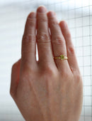 Lime Green Australian Sapphire Dyad Engagement Ring