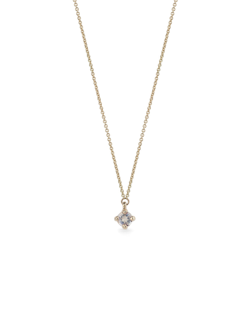 Moonstone Mini Solo Birthstone Pendant - Round
