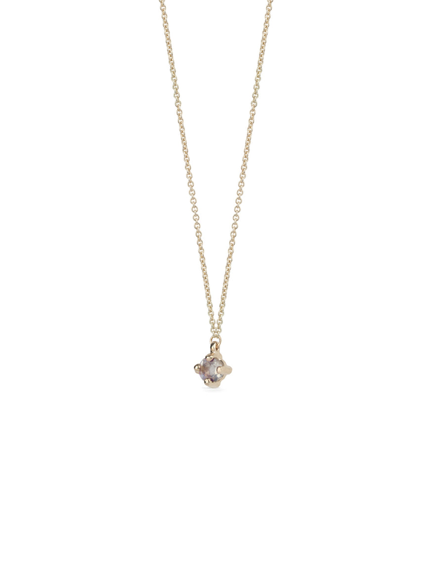 Moonstone Mini Solo Birthstone Pendant - Round