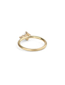 Two stone diamond ring. 18ct yellow gold, satin finish. Back view.