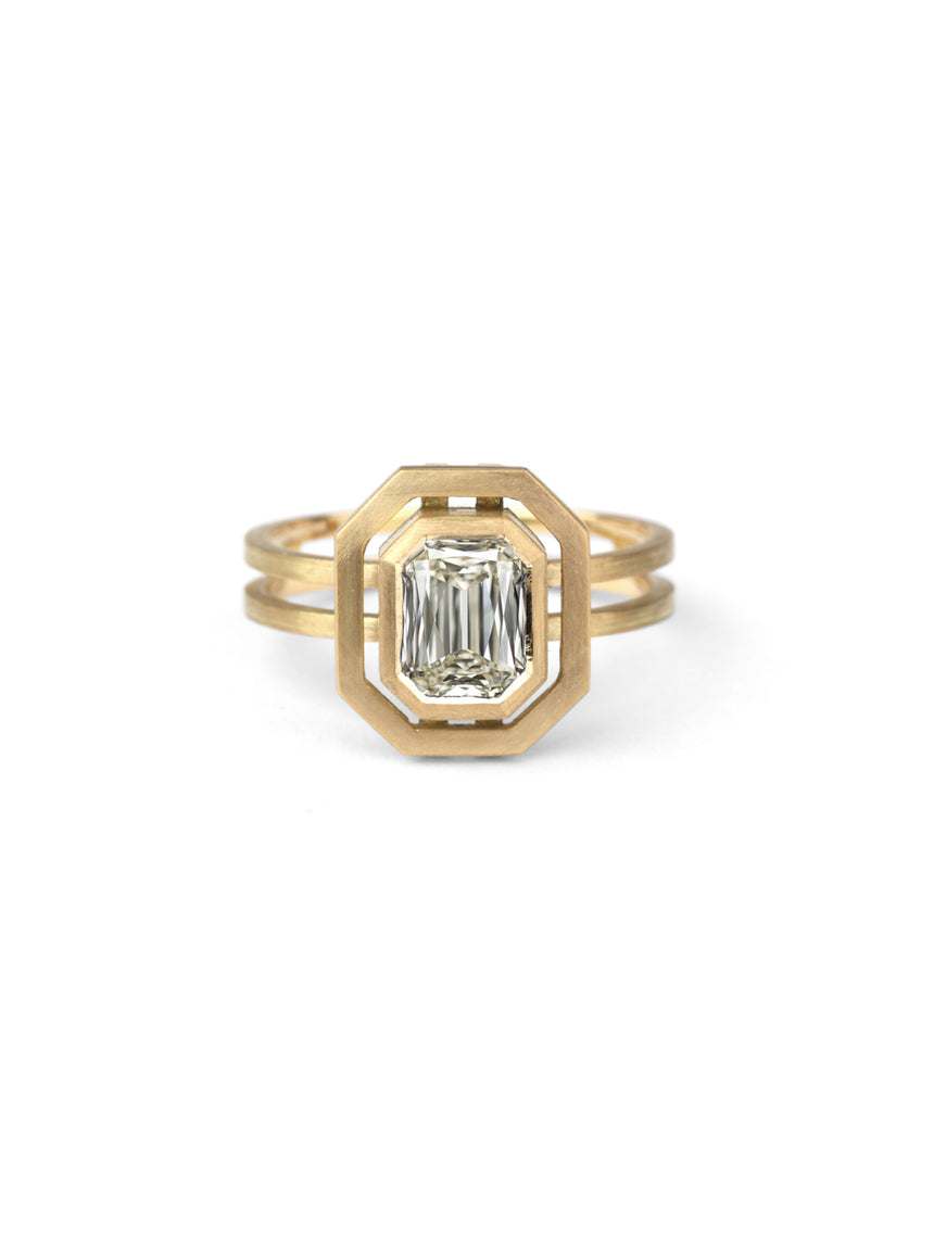 Natural Diamond Octagonal Super Nova Ring