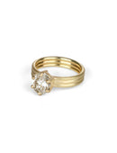 Natural Diamond Oval Solo Triad Ring - 1.20ct