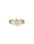 Natural Diamond Oval Solo Triad Ring - 1.20ct