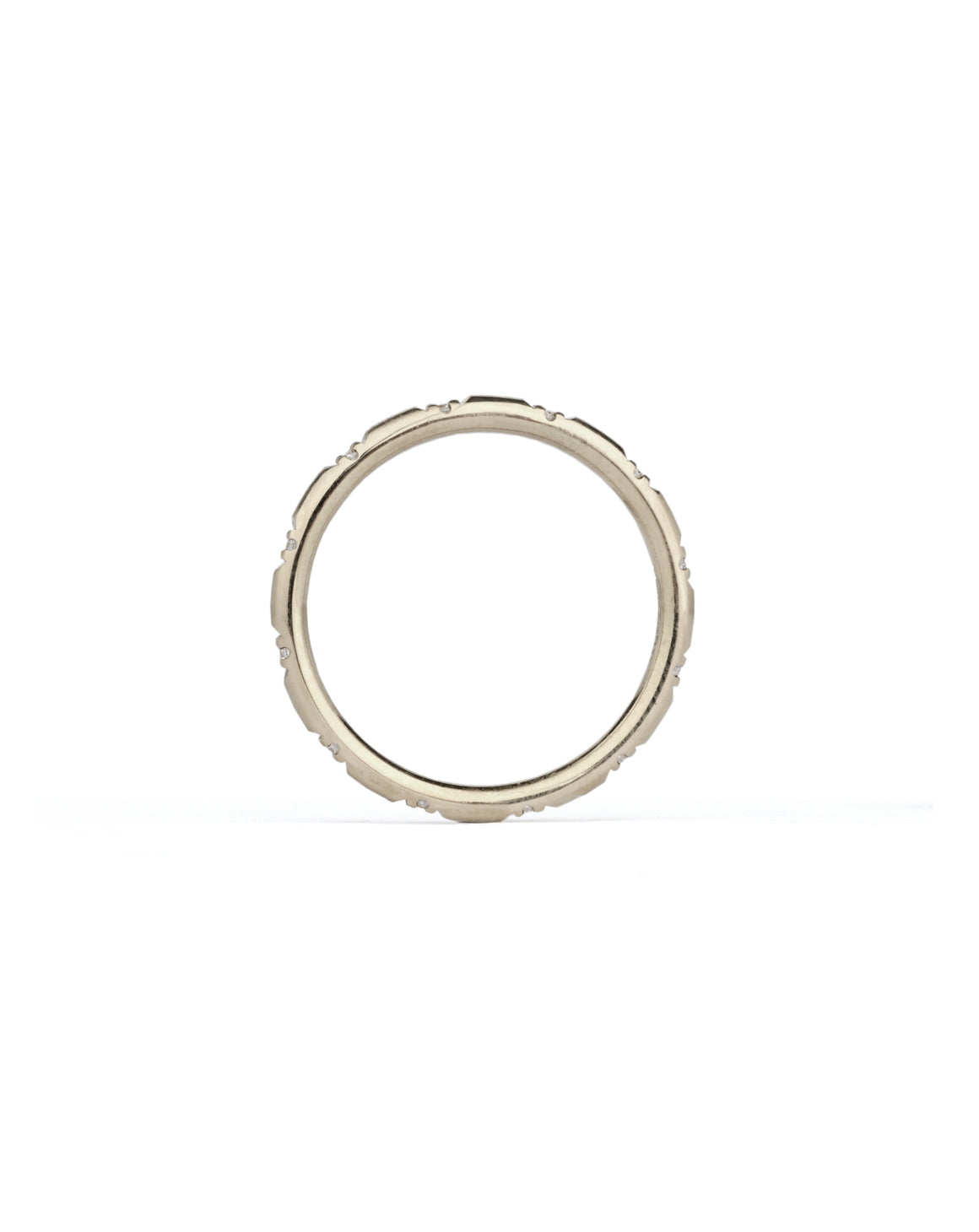 Natural Diamond Duodecimal Round Band - Polished