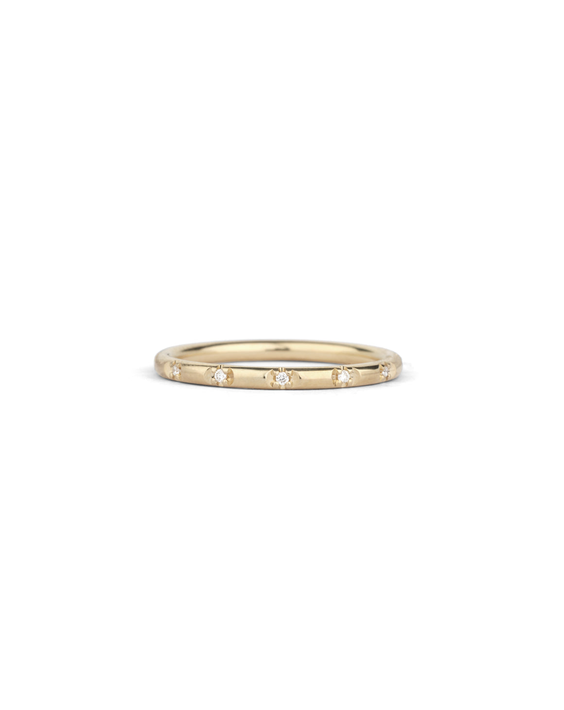 Natural Diamond Duodecimal Round Band - Polished