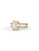 Natural Diamond Emerald Rounded Parallel Ring - 1ct