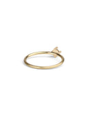 Solitaire ring with light yellow square diamond, on diagonal. 18ct yellow gold, satin finish. Back view.