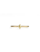 Solitaire ring with light yellow square diamond, on diagonal. 18ct yellow gold, satin finish.