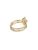 Natural Yellow Diamond Oval Solo Split Ring