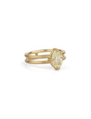 Natural Yellow Diamond Oval Solo Split Ring