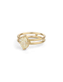 Natural Yellow Diamond Oval Solo Split Ring