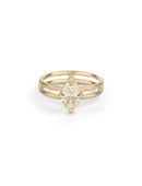 Natural Yellow Diamond Oval Solo Split Ring