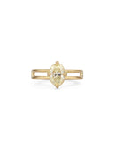 Natural Yellow Diamond Oval Solo Split Ring
