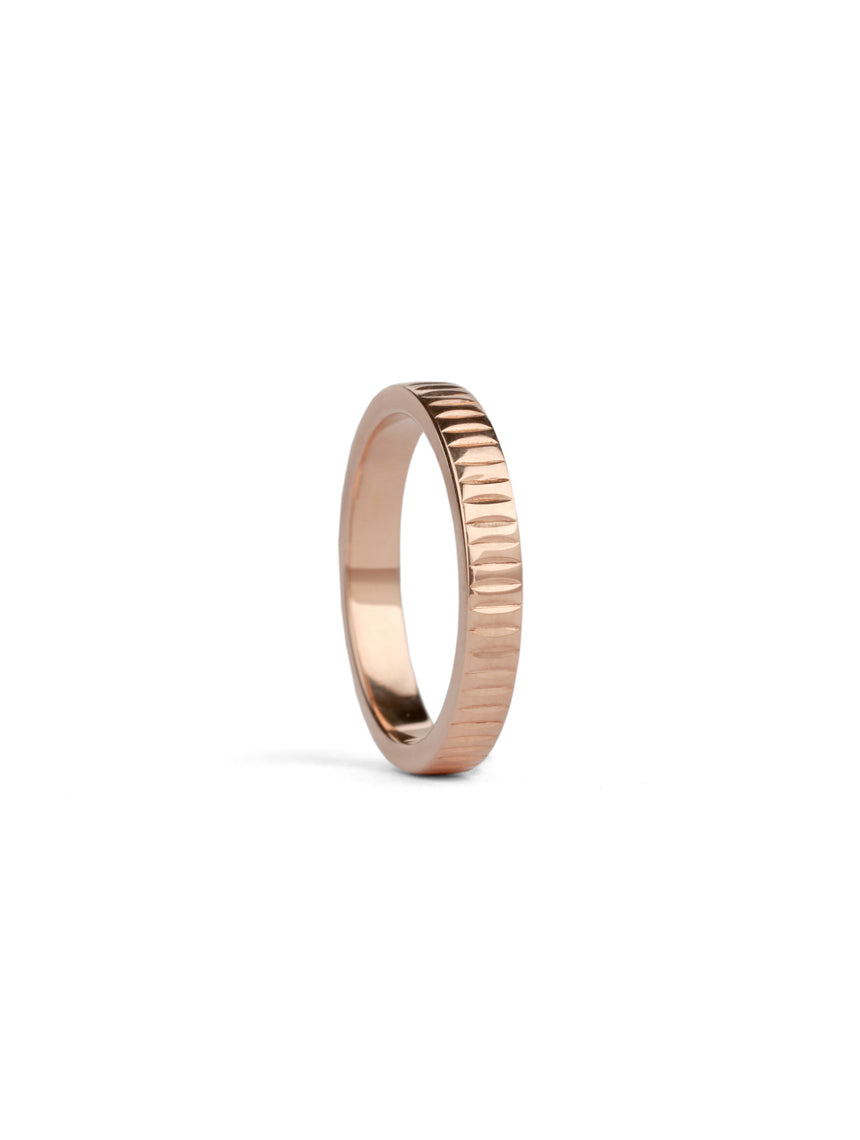 Navette Carved Band - 2.5mm