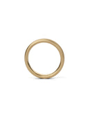 Curved ring band. 18ct yellow gold, satin finish. Side view.