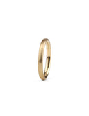 Curved ring band. 18ct yellow gold, satin finish.