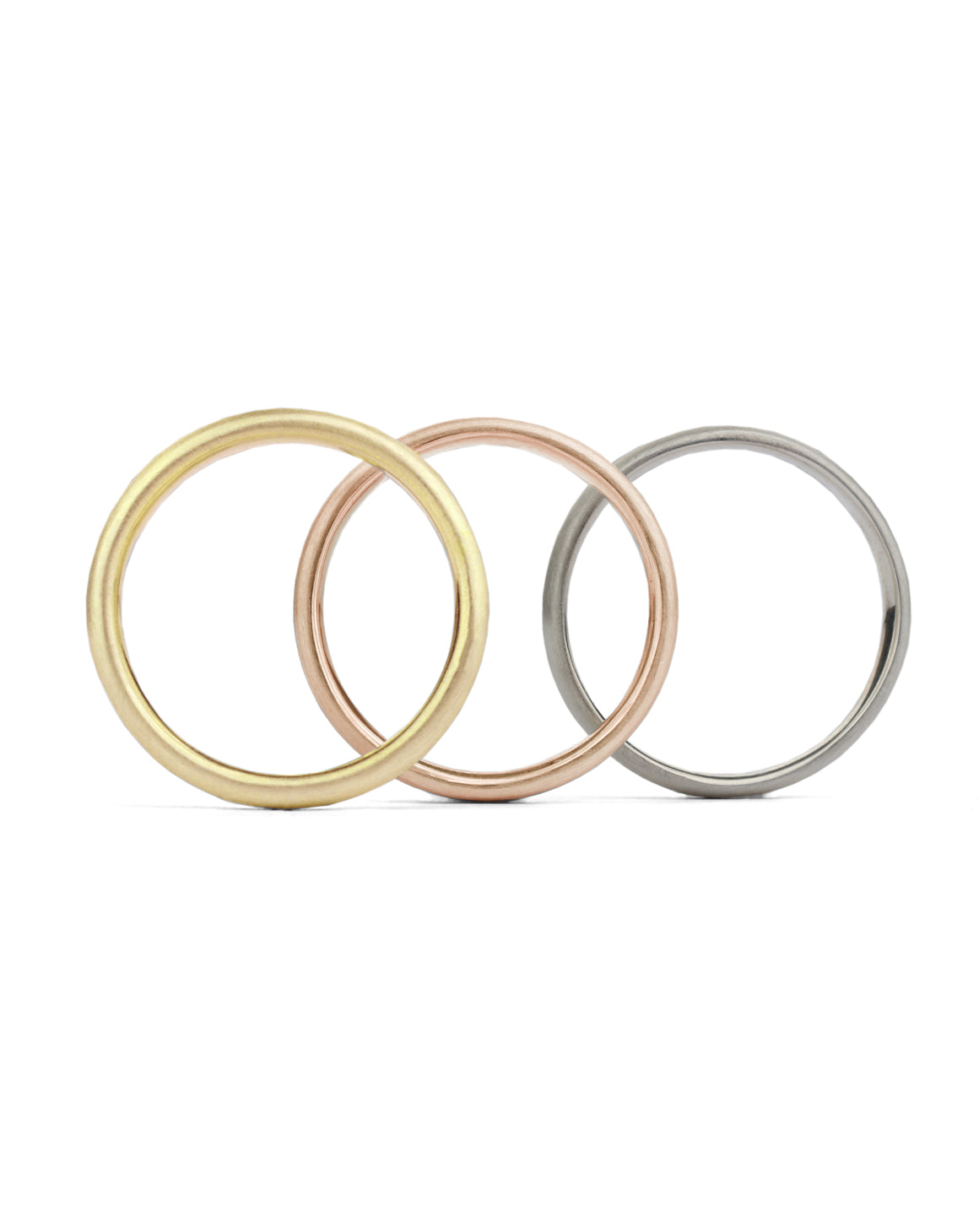 Oval Satin Wedding Band - 3mm