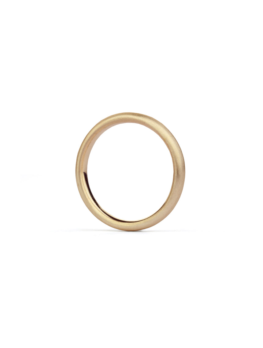 Oval Satin Wedding Band - 3mm